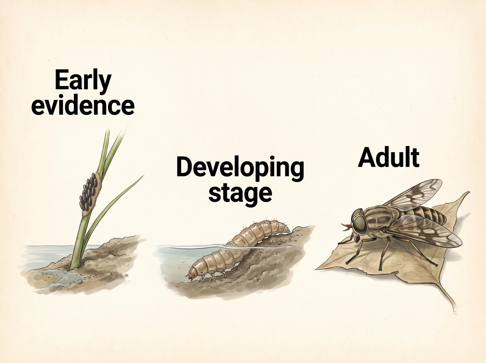 Deer Fly — eggs larvae nest or life cycle